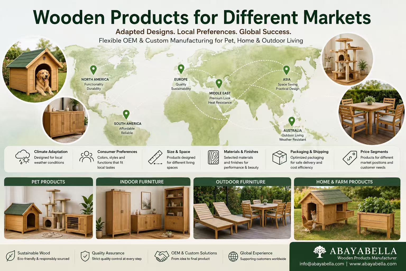 wooden products for different markets